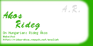 akos rideg business card